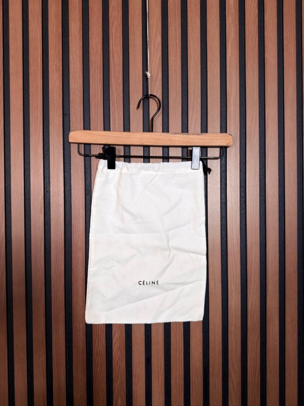 Celine Dust Bag 10” x 14” Canvas White Storage Drawstring